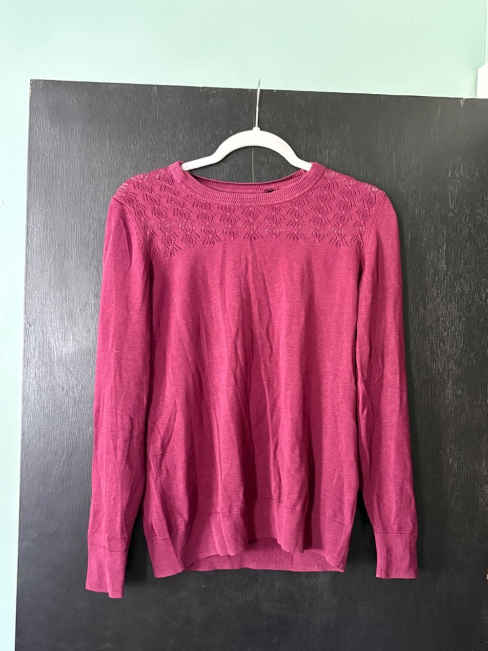 Banana Republic Raspberry Knit Crewneck Sweater